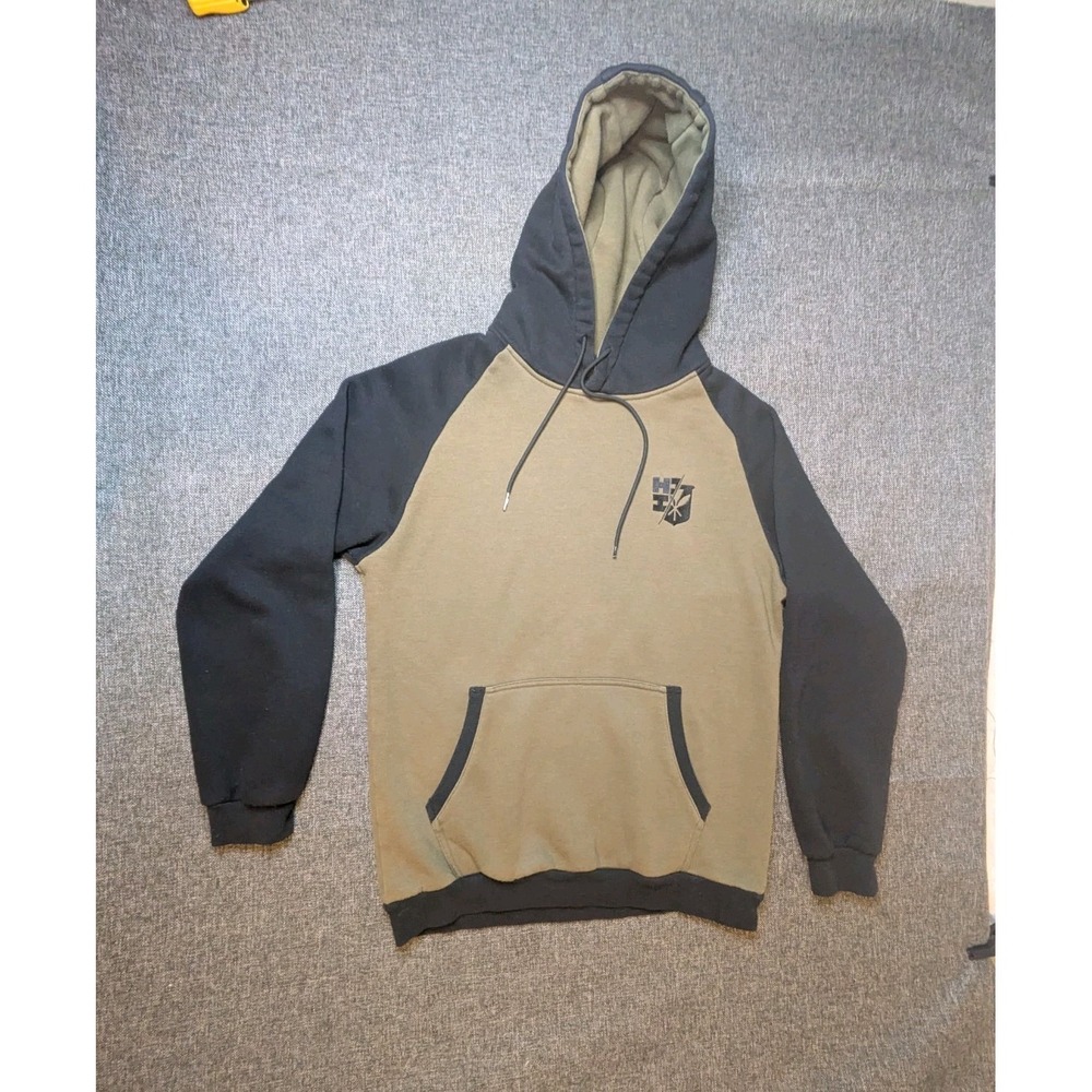 HAWAII'S FINEST Hoodie Men's Pullover Green And Black Long Sleeve Sweatshirt Sm